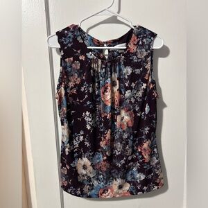Calvin Klein Floral Sleeveless Blouse Woman’s Size Large